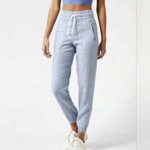 Athleta Cabo Linen Jogger, Chambray Blue, Size US 8